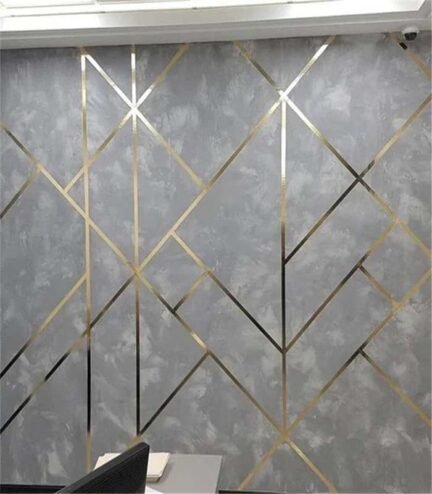 Elegant Acrylic Golden Strips for Stunning Wall Decoration