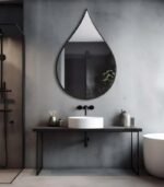 Wooden Raindrop Wall Mirror | Modern Unique Stylish Home Decoration | Elegant Wall Accessory