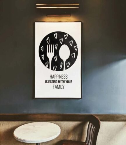 Happiness Is Eating with Your Family: Family Art Print for Your Home