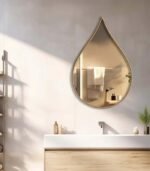 Wooden Raindrop Wall Mirror | Modern Unique Stylish Home Decoration | Elegant Wall Accessory