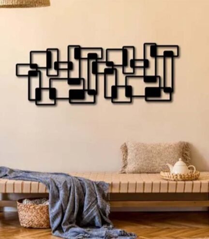 Modern Geometric Wooden Wall Art - Luxury Home Decor with Abstract Rectangles